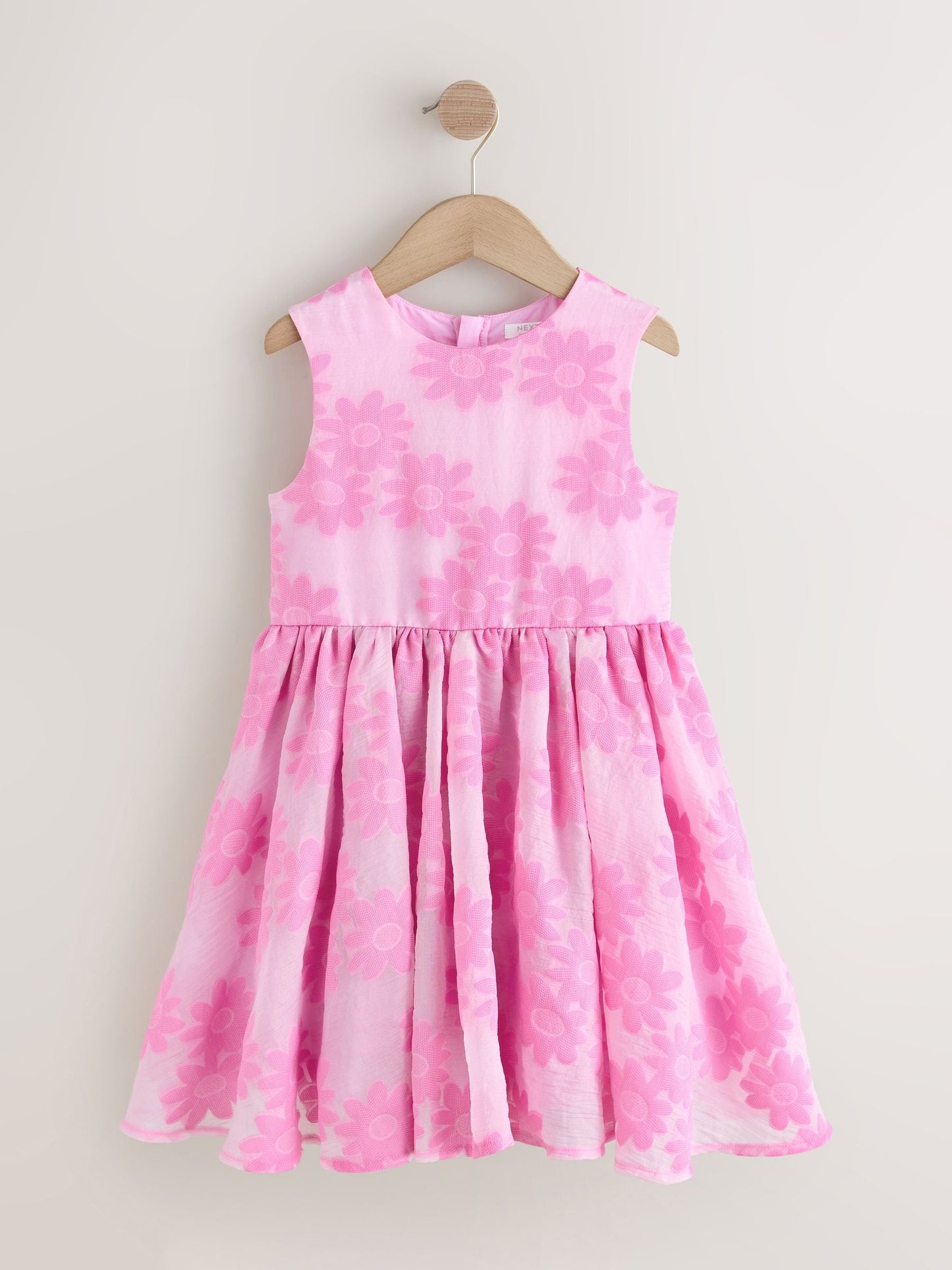 Pink Floral Texture Dress (3-16yrs) image 4