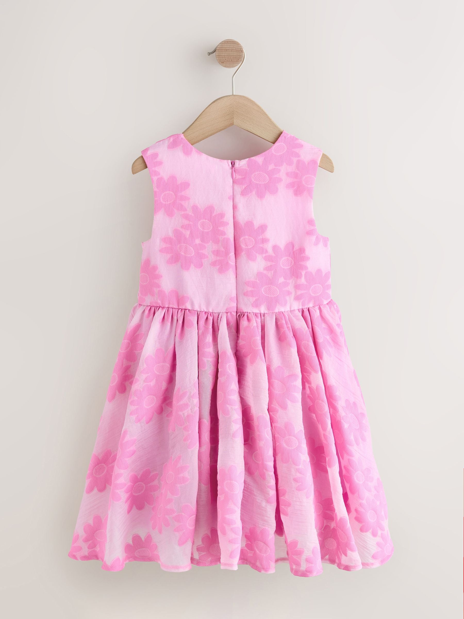Pink Floral Texture Dress (3-16yrs) image 5