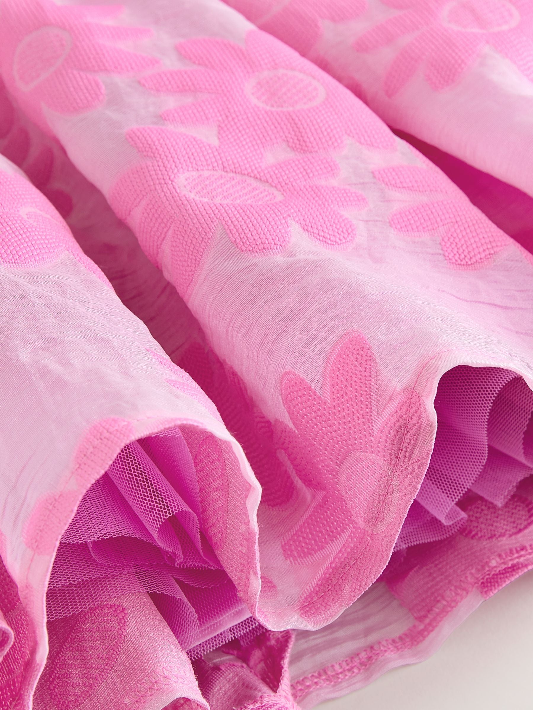 Pink Floral Texture Dress (3-16yrs) image 6