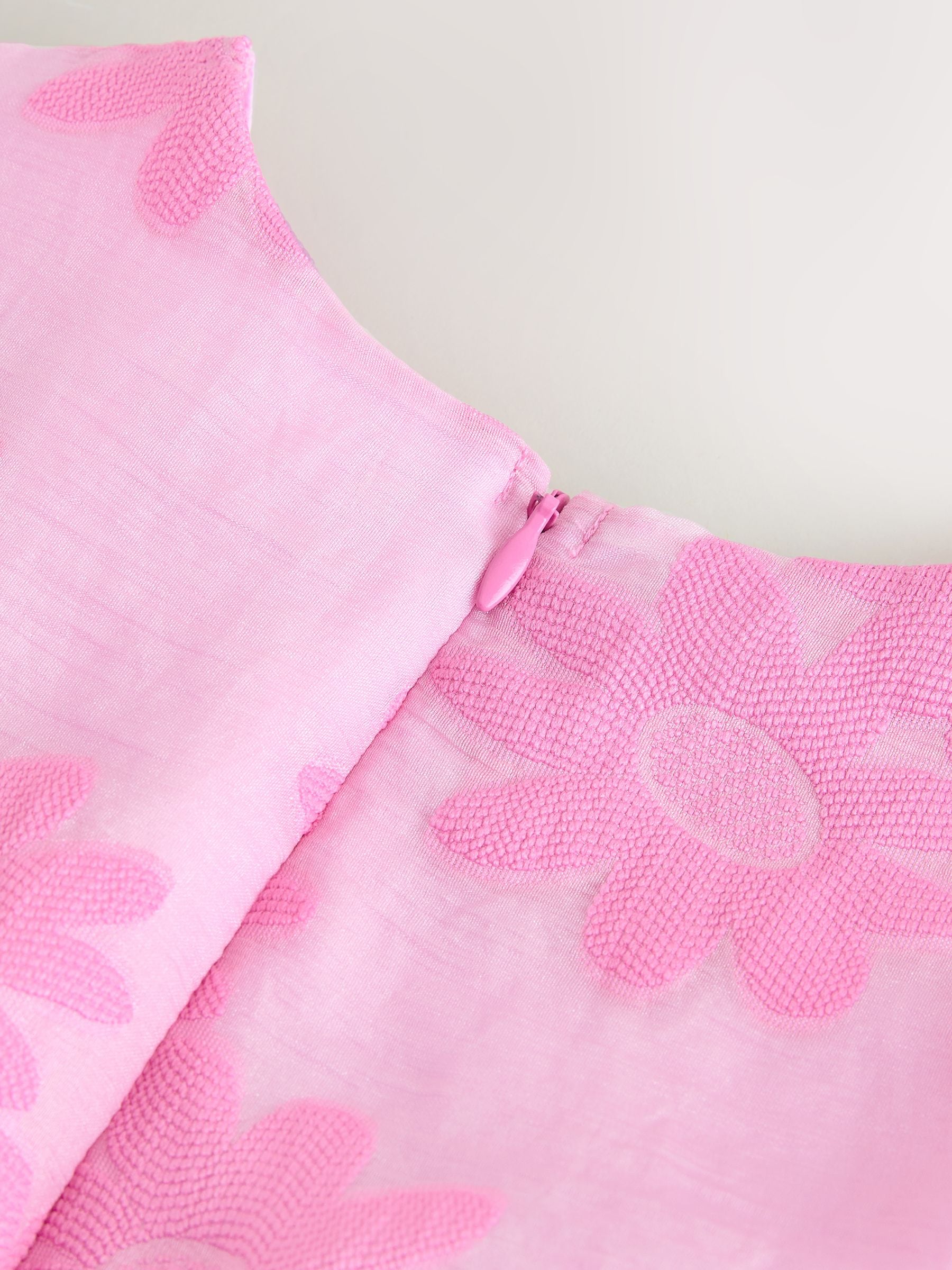 Pink Floral Texture Dress (3-16yrs) image 7