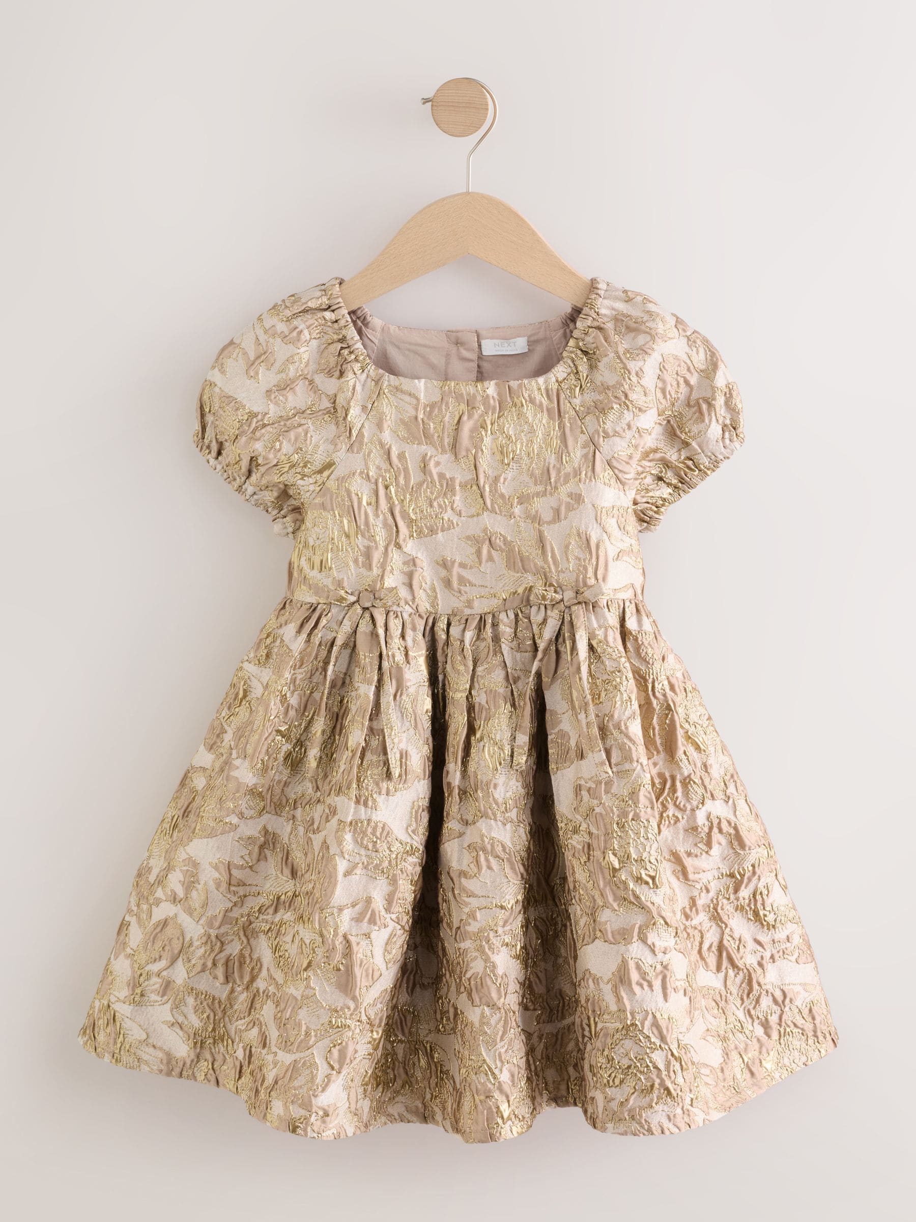 Gold Jacquard Occasion Dress (3-16yrs) image 5