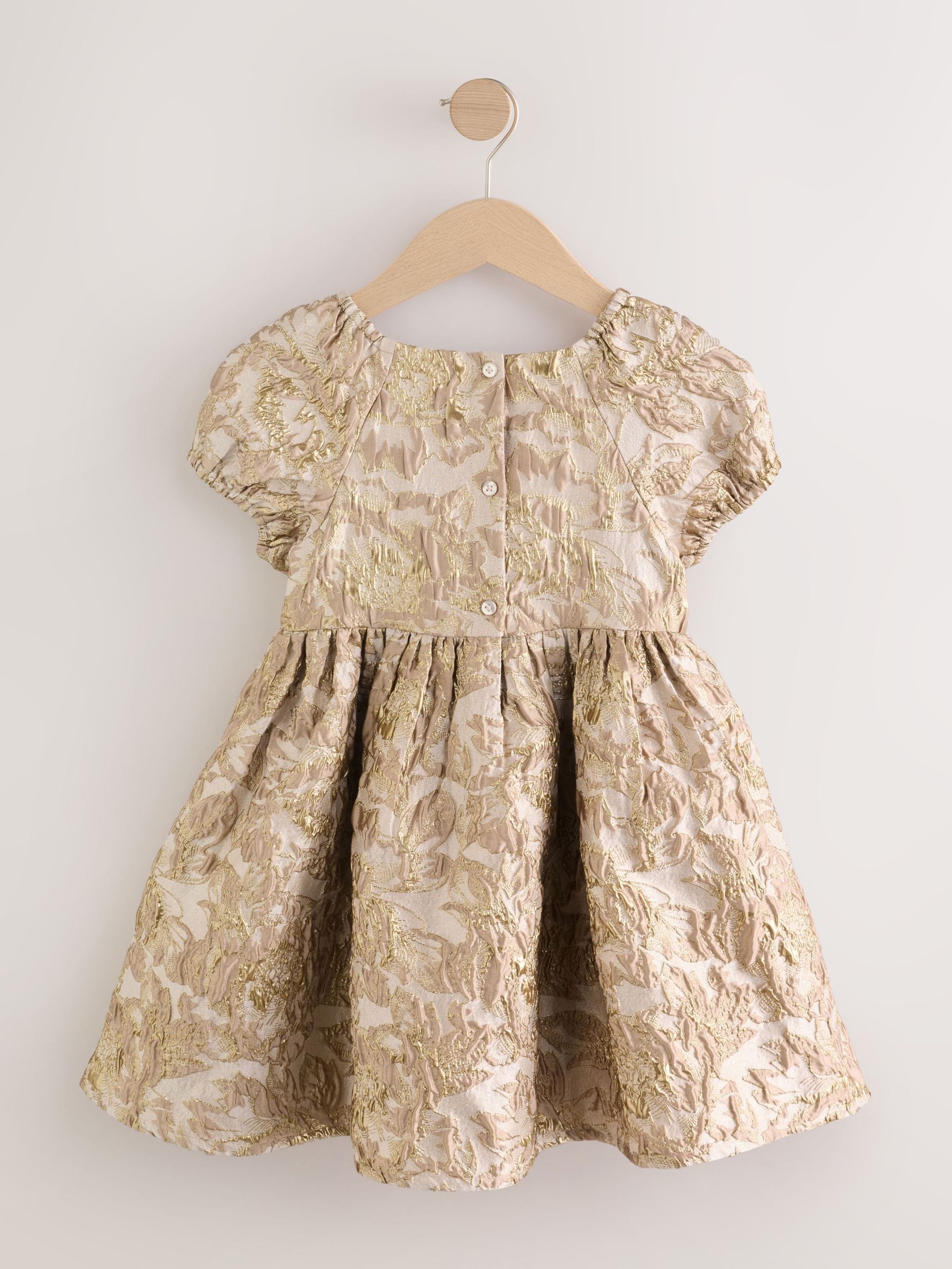 Gold Jacquard Occasion Dress (3-16yrs) image 6