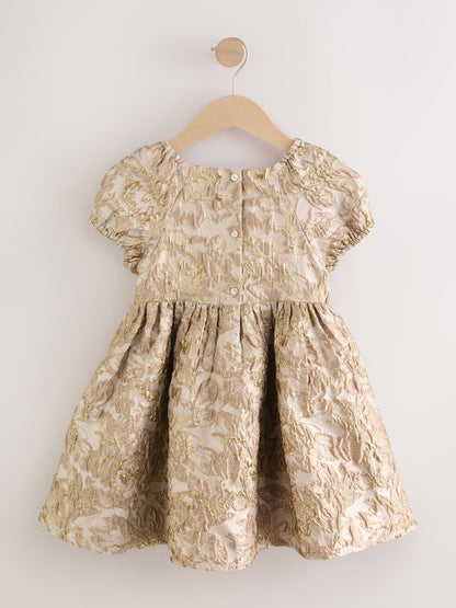 Gold Jacquard Occasion Dress (3-16yrs) image 6