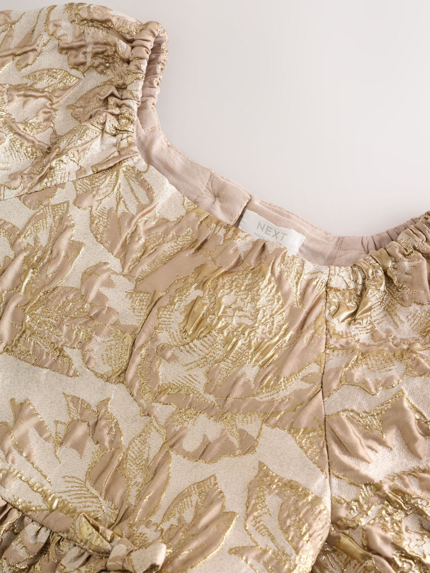 Gold Jacquard Occasion Dress (3-16yrs) image 7
