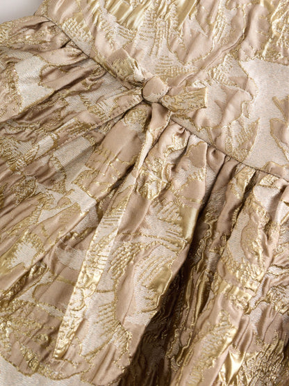 Gold Jacquard Occasion Dress (3-16yrs) image 8