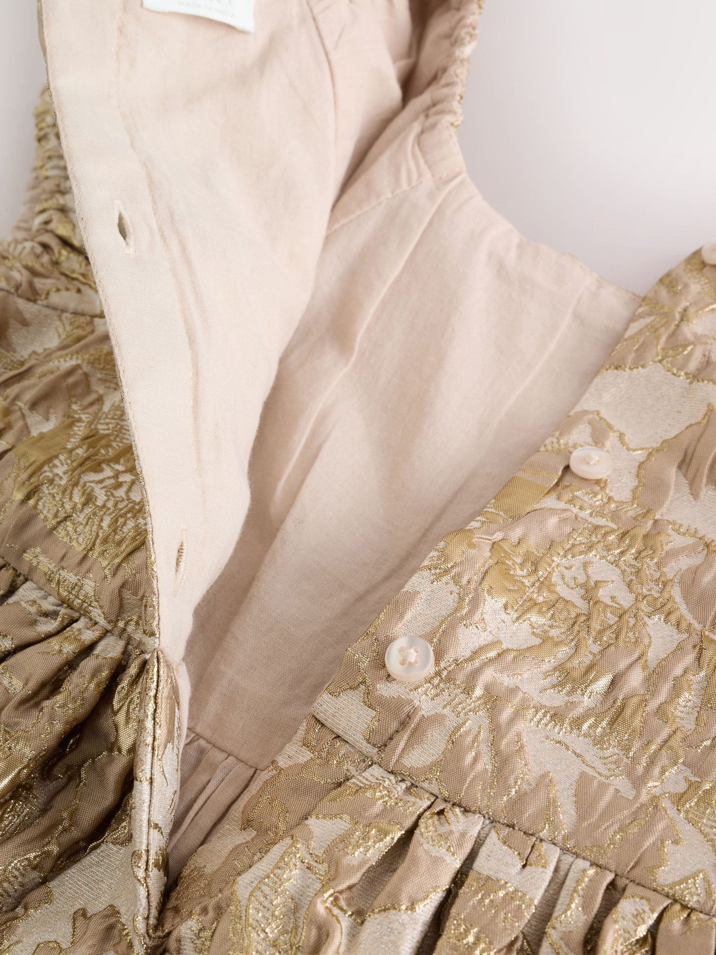 Gold Jacquard Occasion Dress (3-16yrs) image 9