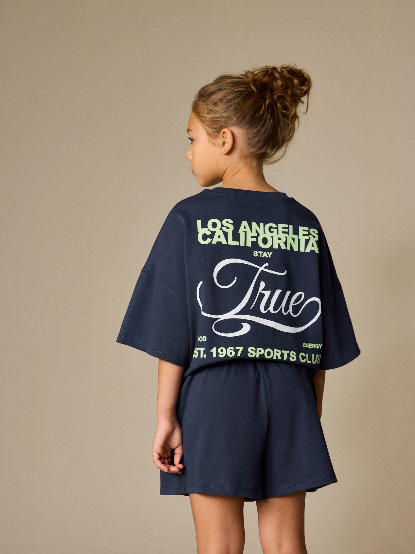 Dsiney Kidz - Navy Slogan Heavyweight T-Shirt and Shorts Set (3-16yrs) image 3