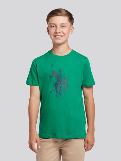 Dsiney Kidz - U.S. Polo Assn Green Double Horsemen Graphic Print T-Shirt image 1