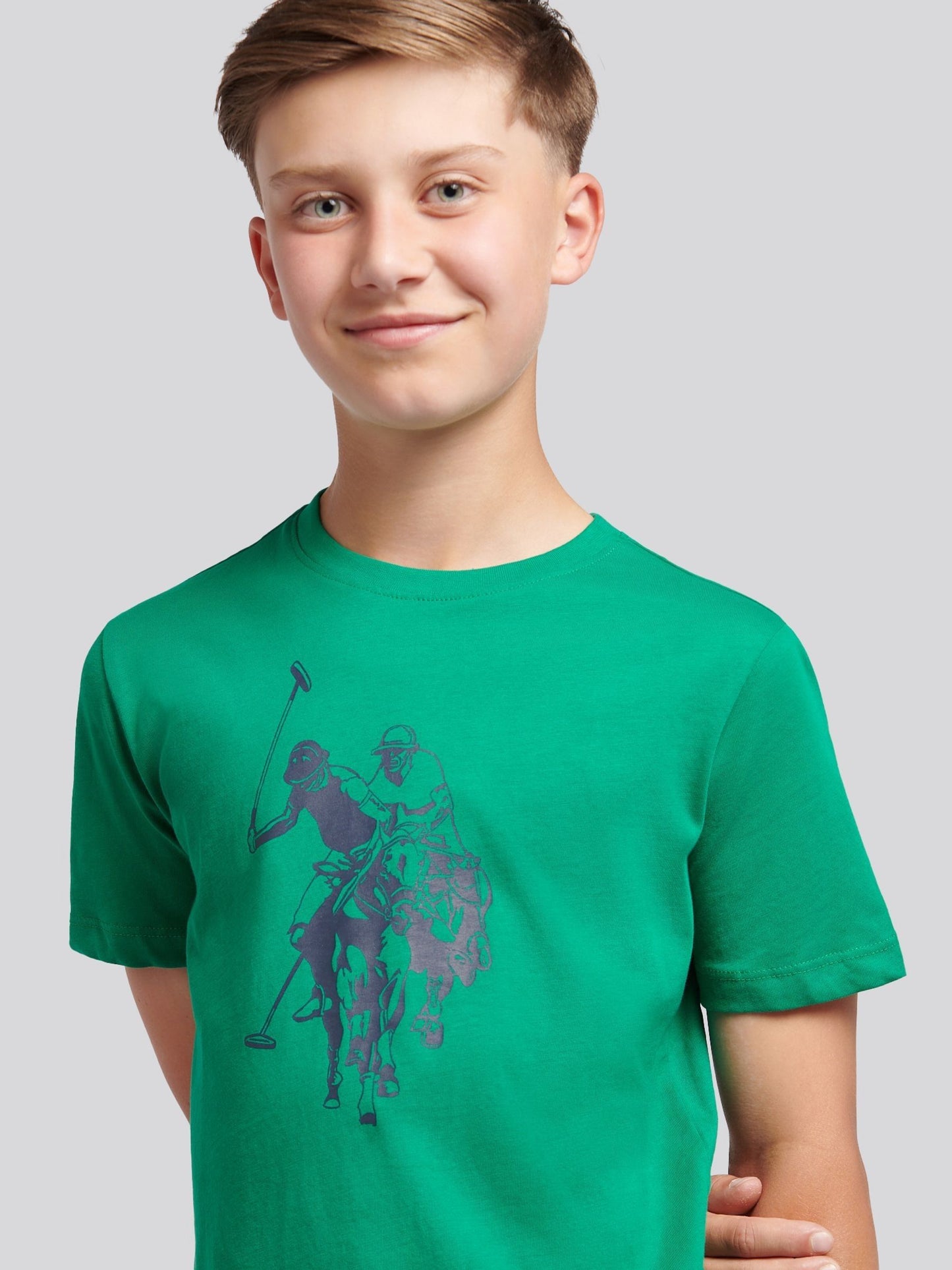 Dsiney Kidz - U.S. Polo Assn Green Double Horsemen Graphic Print T-Shirt image 5