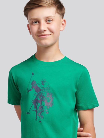 Dsiney Kidz - U.S. Polo Assn Green Double Horsemen Graphic Print T-Shirt image 5