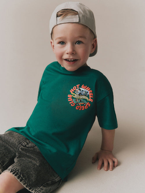 Forest Green Hot Wheels Short Sleeve T-Shirt (9mths-8yrs) image 1