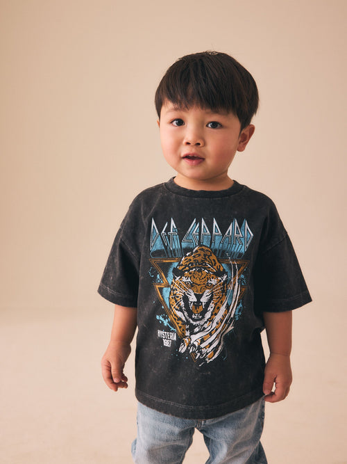 Washed Black Short Sleeve Band Graphic T-Shirt (3mths-8yrs) image 1