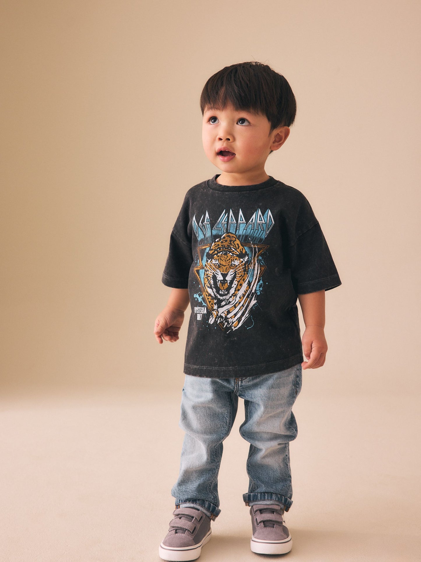 Washed Black Short Sleeve Band Graphic T-Shirt (3mths-8yrs) image 2