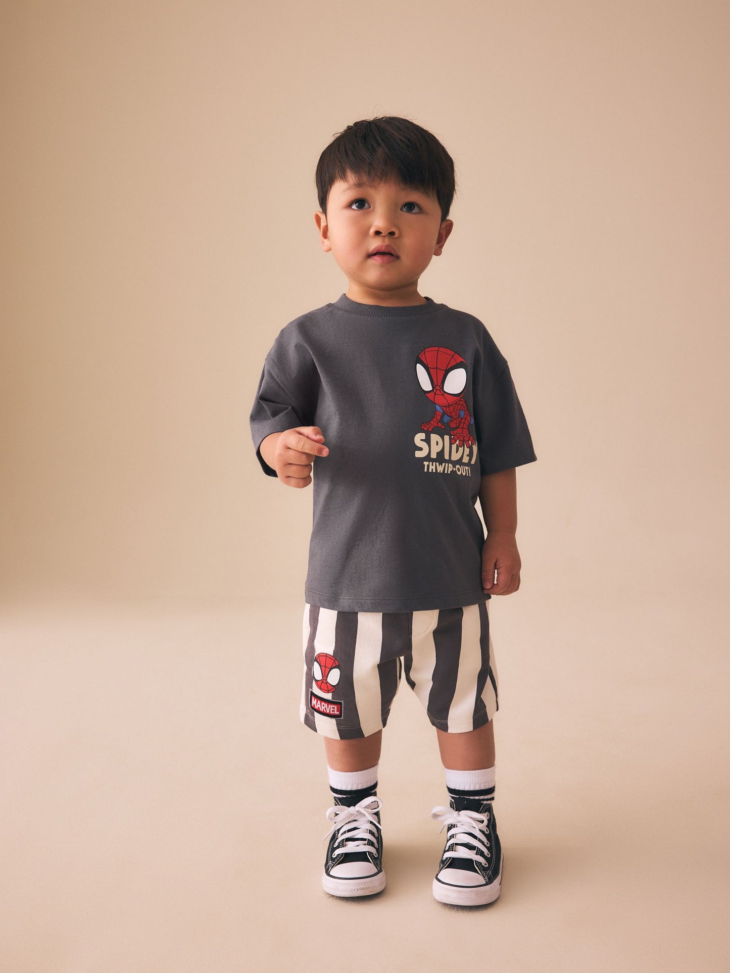 Dsiney Kidz - Charcoal Grey Spider-Man T-Shirt And Shorts Set (9mths-8yrs) image 1