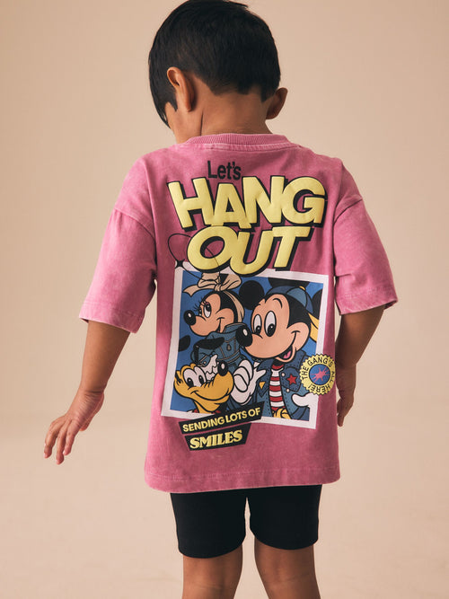 Pink/Black Mickey Mouse T-Shirt and Shorts Set (3mths-8yrs) image 1