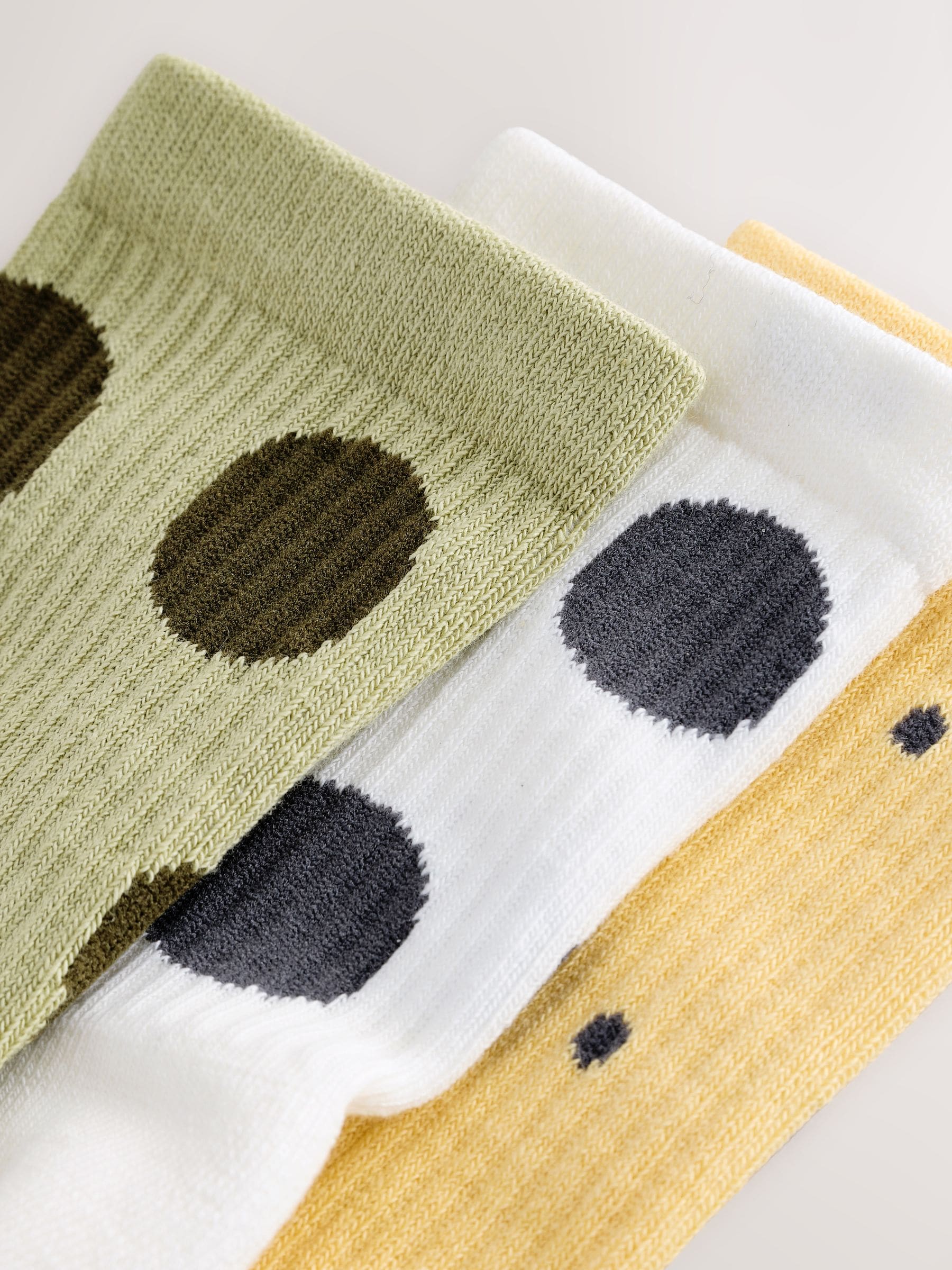 Green/Ecru Cotton Rich Cushioned Sole Ankle Socks 3 Pack image 2