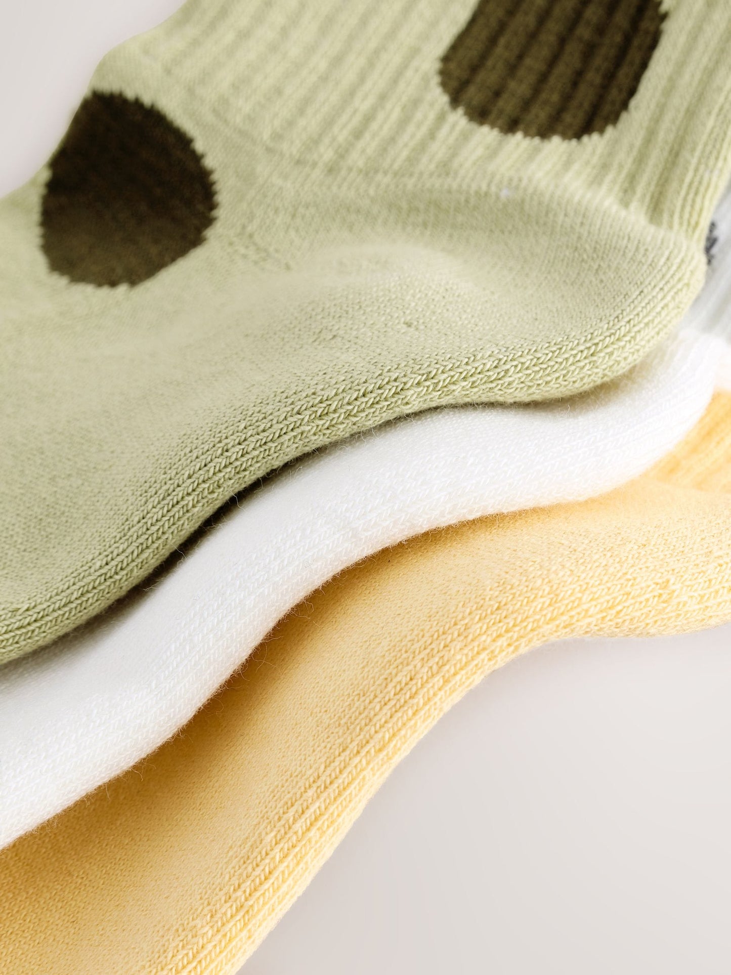 Green/Ecru Cotton Rich Cushioned Sole Ankle Socks 3 Pack image 3