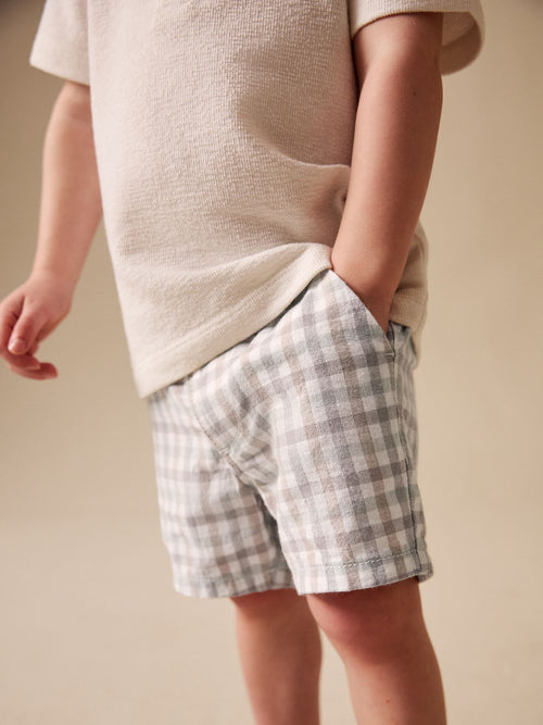 Pastel Gingham Linen Blend Chino Shorts (3mths-7yrs) image 1