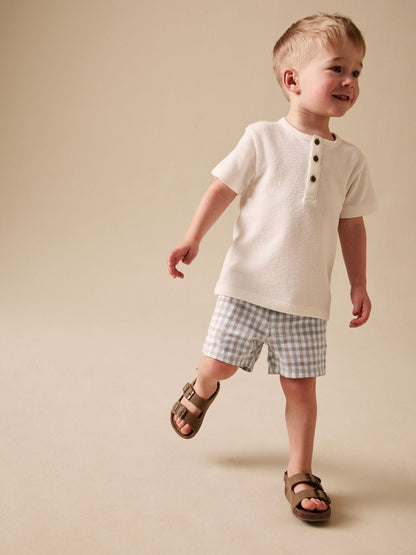 Dsiney Kidz - Pastel Gingham Linen Blend Chino Shorts (3mths-7yrs) image 2