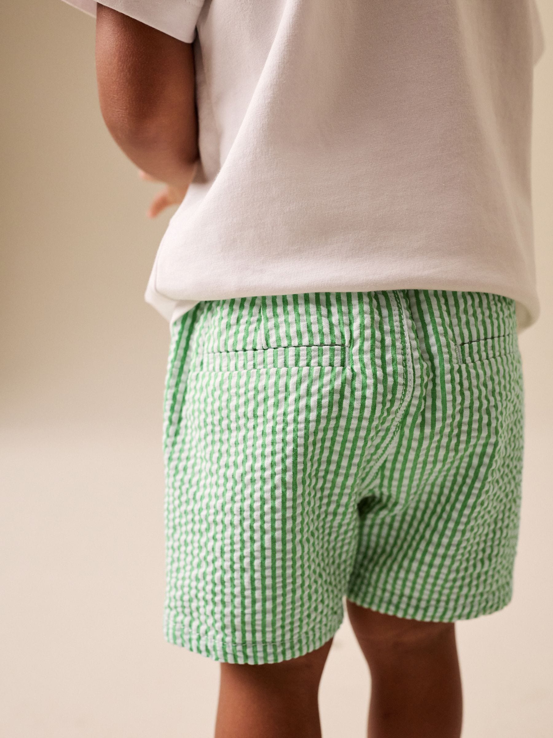 Green/White Stripe Chino Shorts (3mths-7yrs) image 3