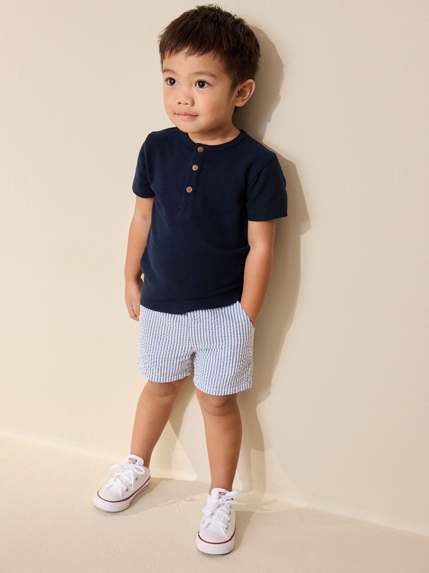 Dsiney Kidz - Blue/White Stripe Chino Shorts (3mths-7yrs) image 2