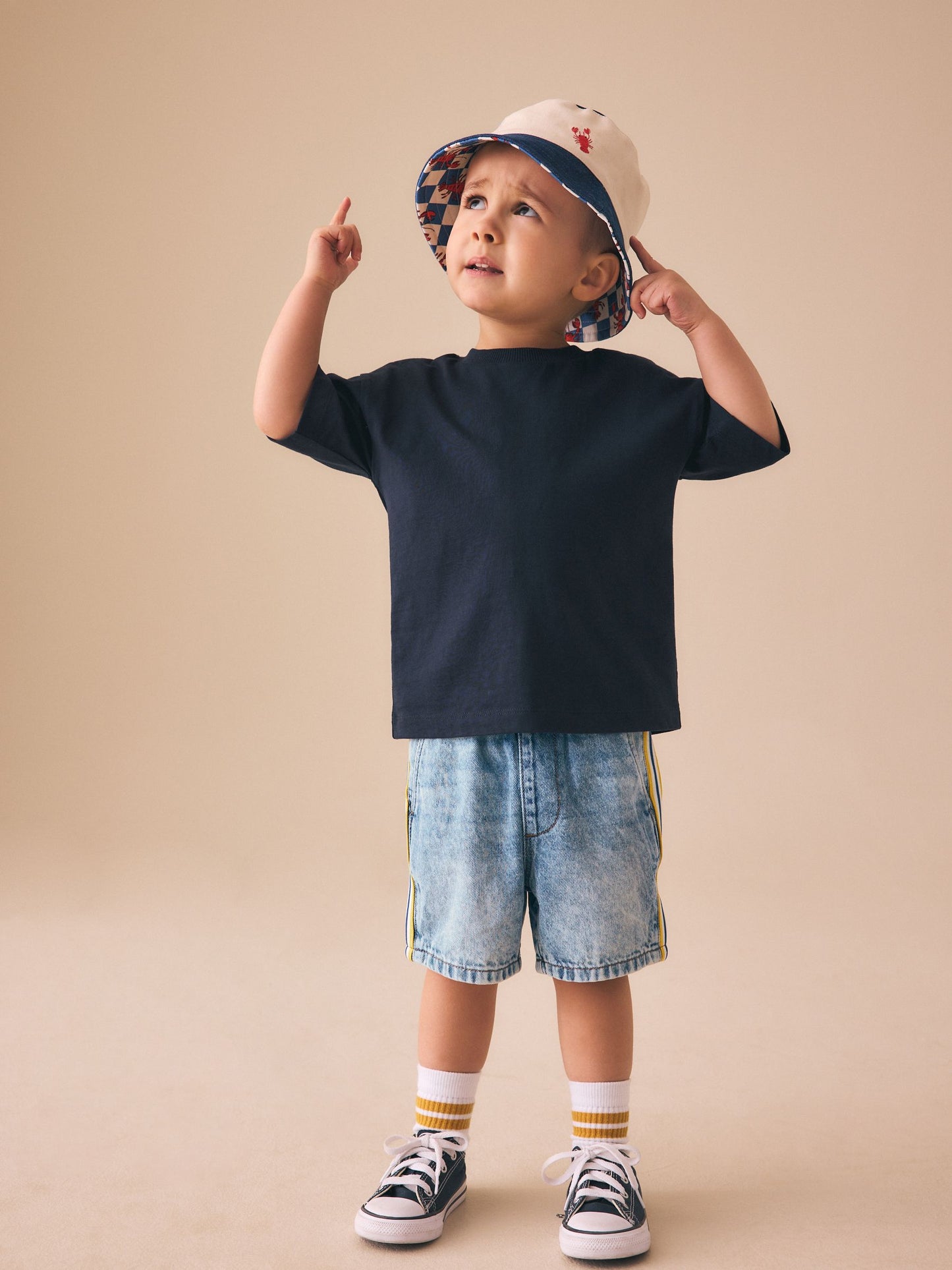 Dsiney Kidz - Blue Side Stripe Pull On Loose Denim Shorts (3mths-7yrs) image 2