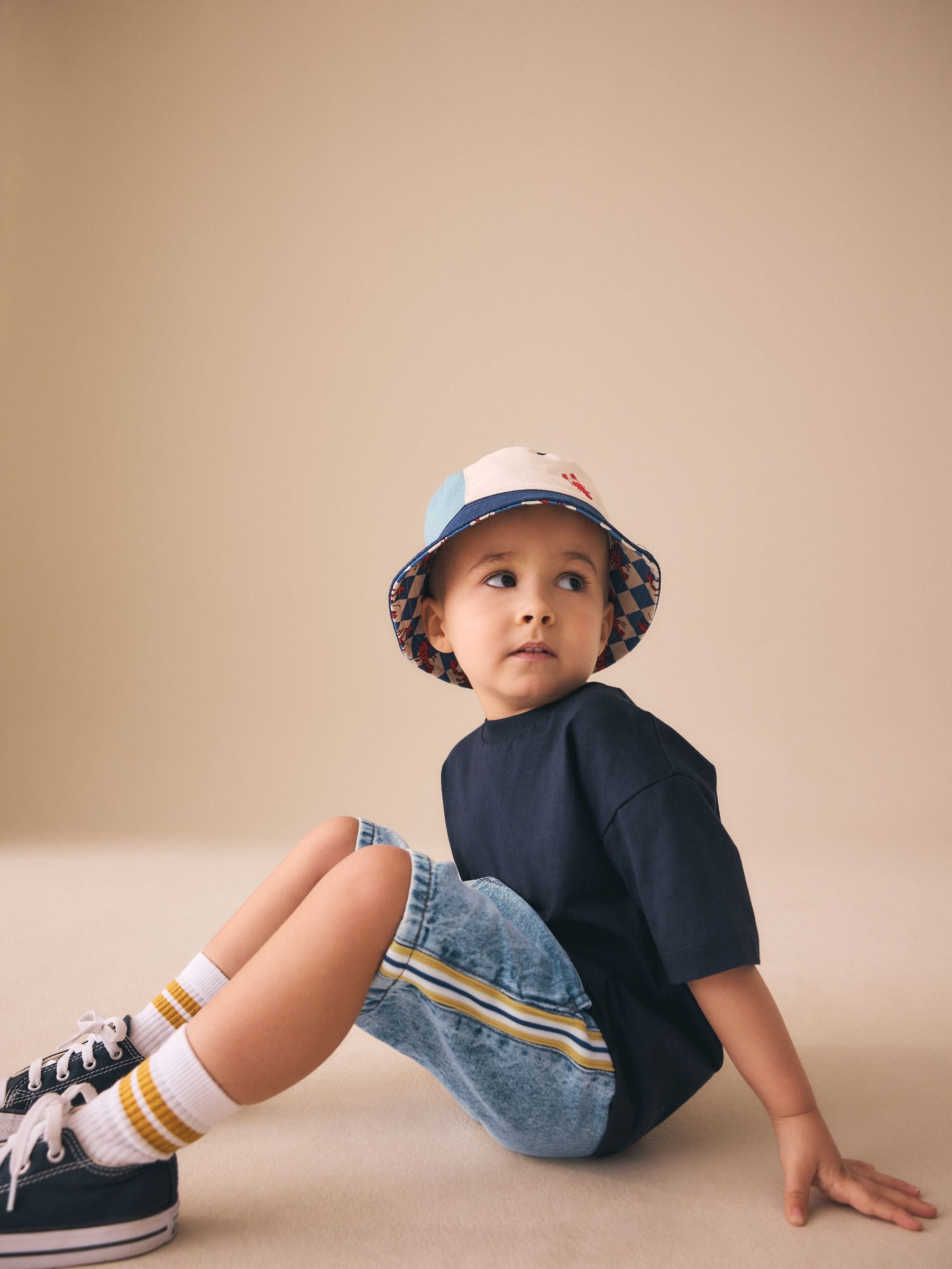 Dsiney Kidz - Blue Side Stripe Pull On Loose Denim Shorts (3mths-7yrs) image 4