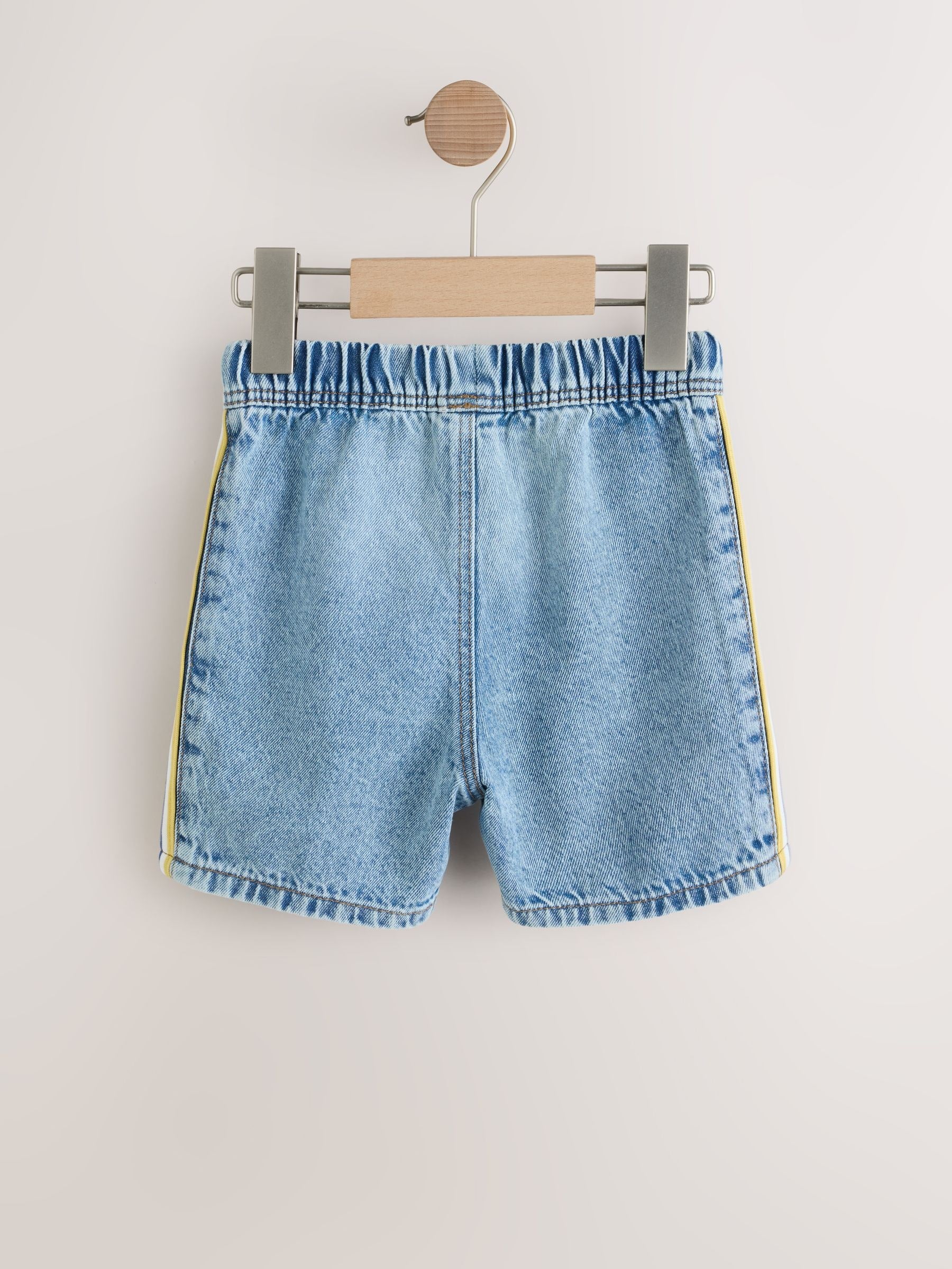 Dsiney Kidz - Blue Side Stripe Pull On Loose Denim Shorts (3mths-7yrs) image 6