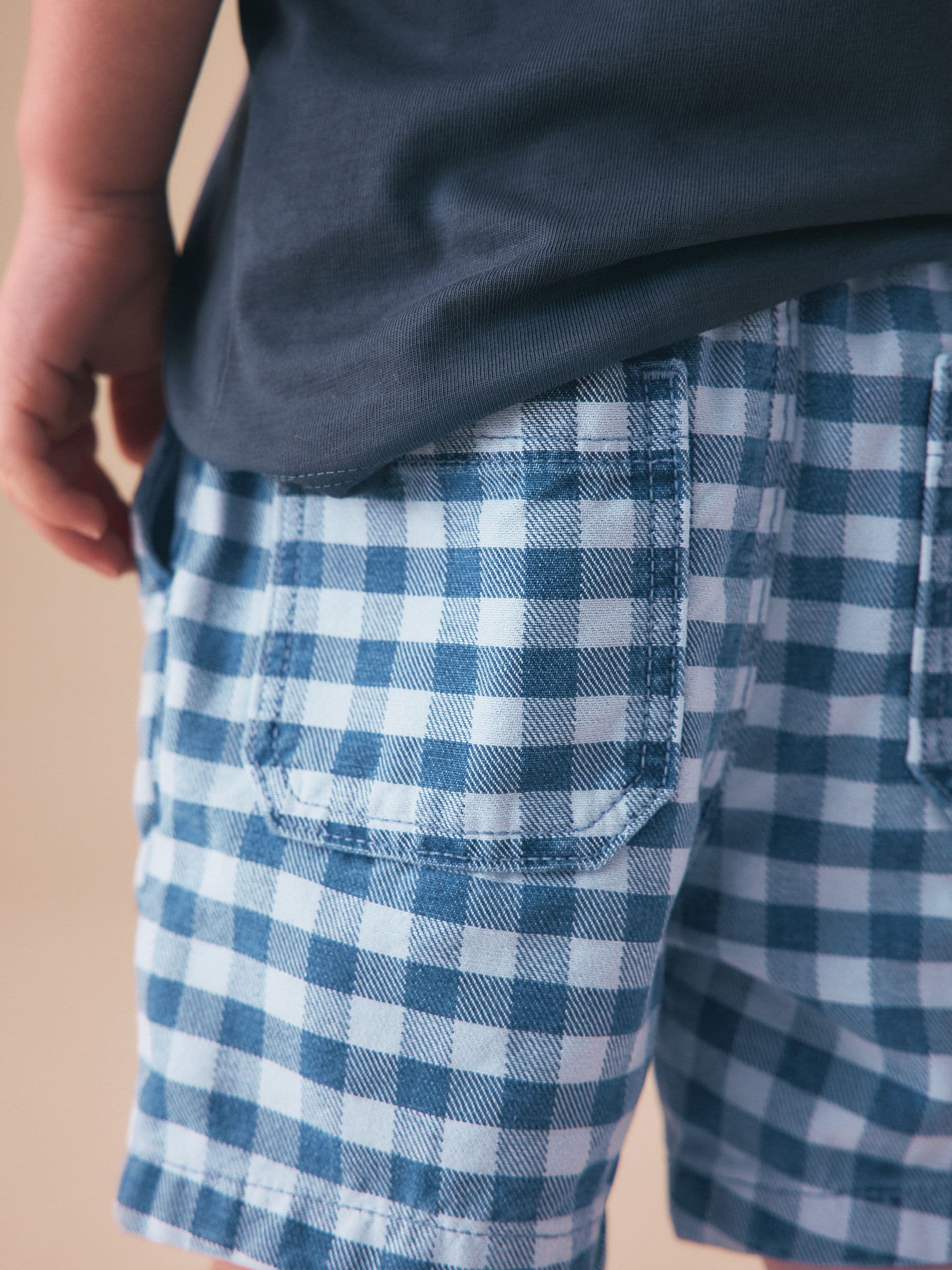Dsiney Kidz - Blue Gingham Pull On Loose Denim Shorts (3mths-7yrs) image 5