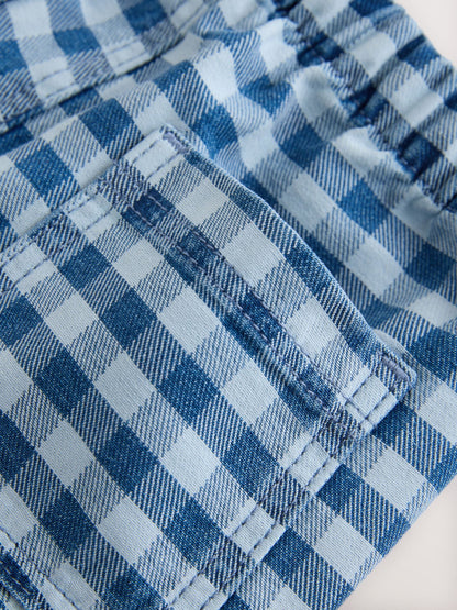 Dsiney Kidz - Blue Gingham Pull On Loose Denim Shorts (3mths-7yrs) image 9
