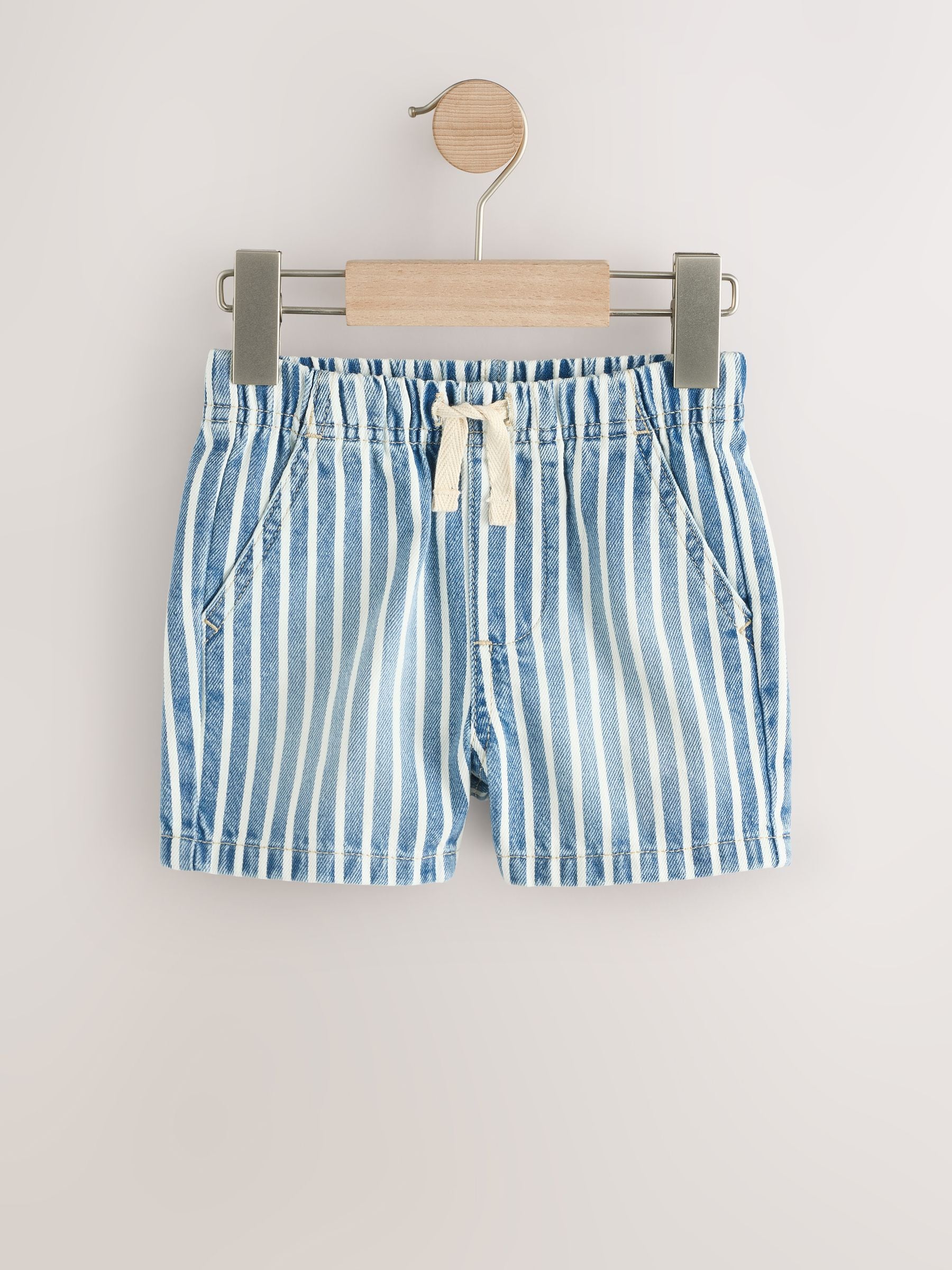Dsiney Kidz - Blue/White Stripe Pull On Loose Denim Shorts (3mths-7yrs) image 4