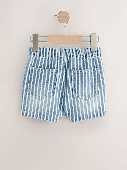 Dsiney Kidz - Blue/White Stripe Pull On Loose Denim Shorts (3mths-7yrs) image 5