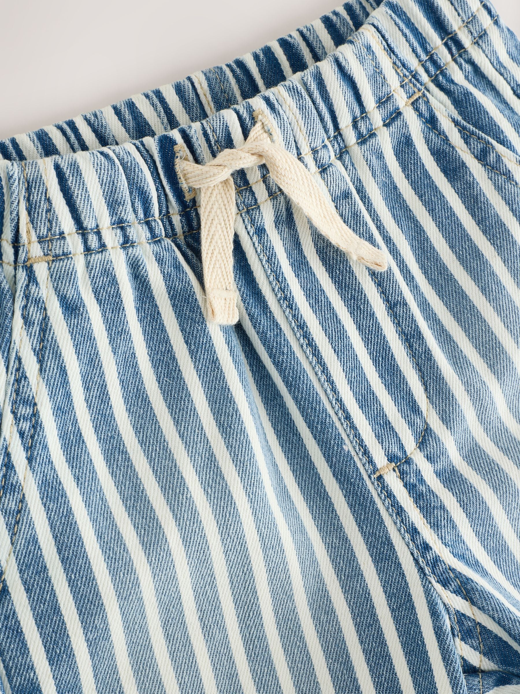 Dsiney Kidz - Blue/White Stripe Pull On Loose Denim Shorts (3mths-7yrs) image 6