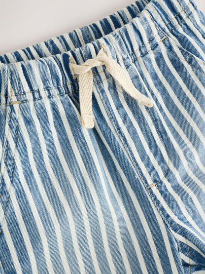 Dsiney Kidz - Blue/White Stripe Pull On Loose Denim Shorts (3mths-7yrs) image 6