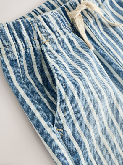 Dsiney Kidz - Blue/White Stripe Pull On Loose Denim Shorts (3mths-7yrs) image 7