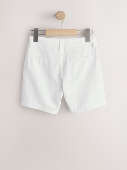 Dsiney Kidz - White Linen Blend Regular Fit Chino Shorts (3-16yrs) image 6