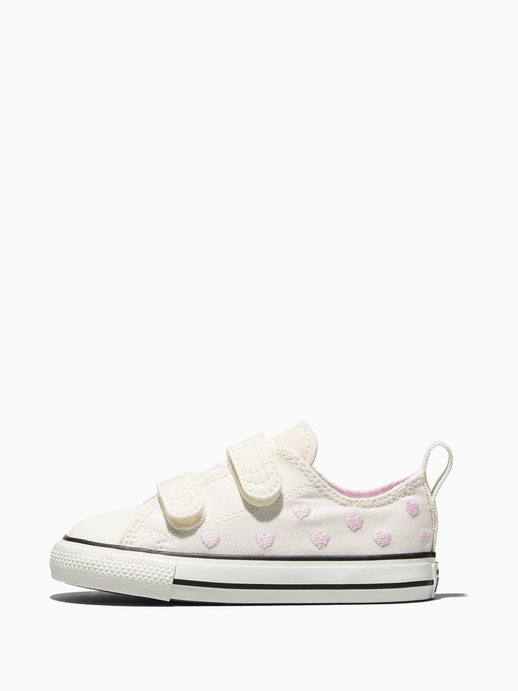 Converse White Chuck Taylor Toddler Heart 1V Trainers image 3