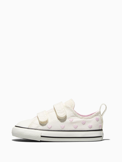 Converse White Chuck Taylor Toddler Heart 1V Trainers image 3