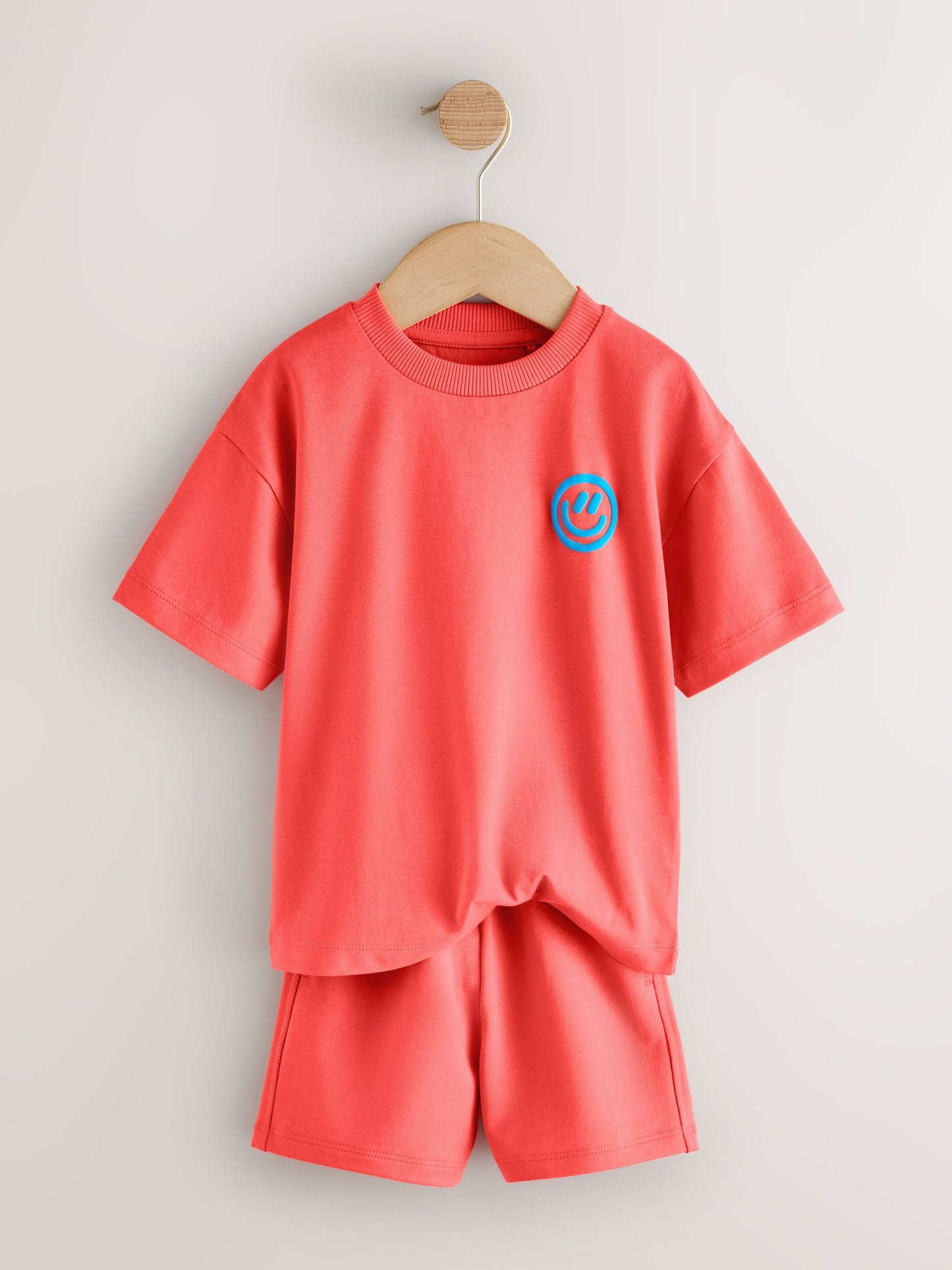 Coral/Aqua/Black Slogan Short Sleeve T-Shirt and Shorts Set 3 Pack (3mths-7yrs) image 7