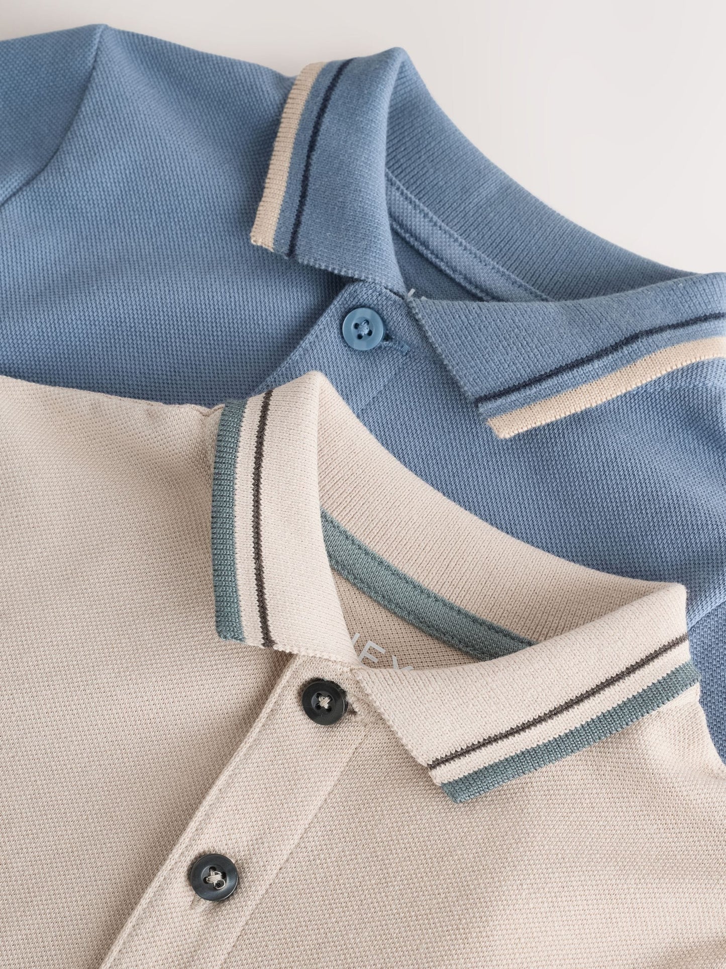 Blue/Neutral Short Sleeve Polo and Shorts Set 2 Pack (3mths-7yrs) image 10