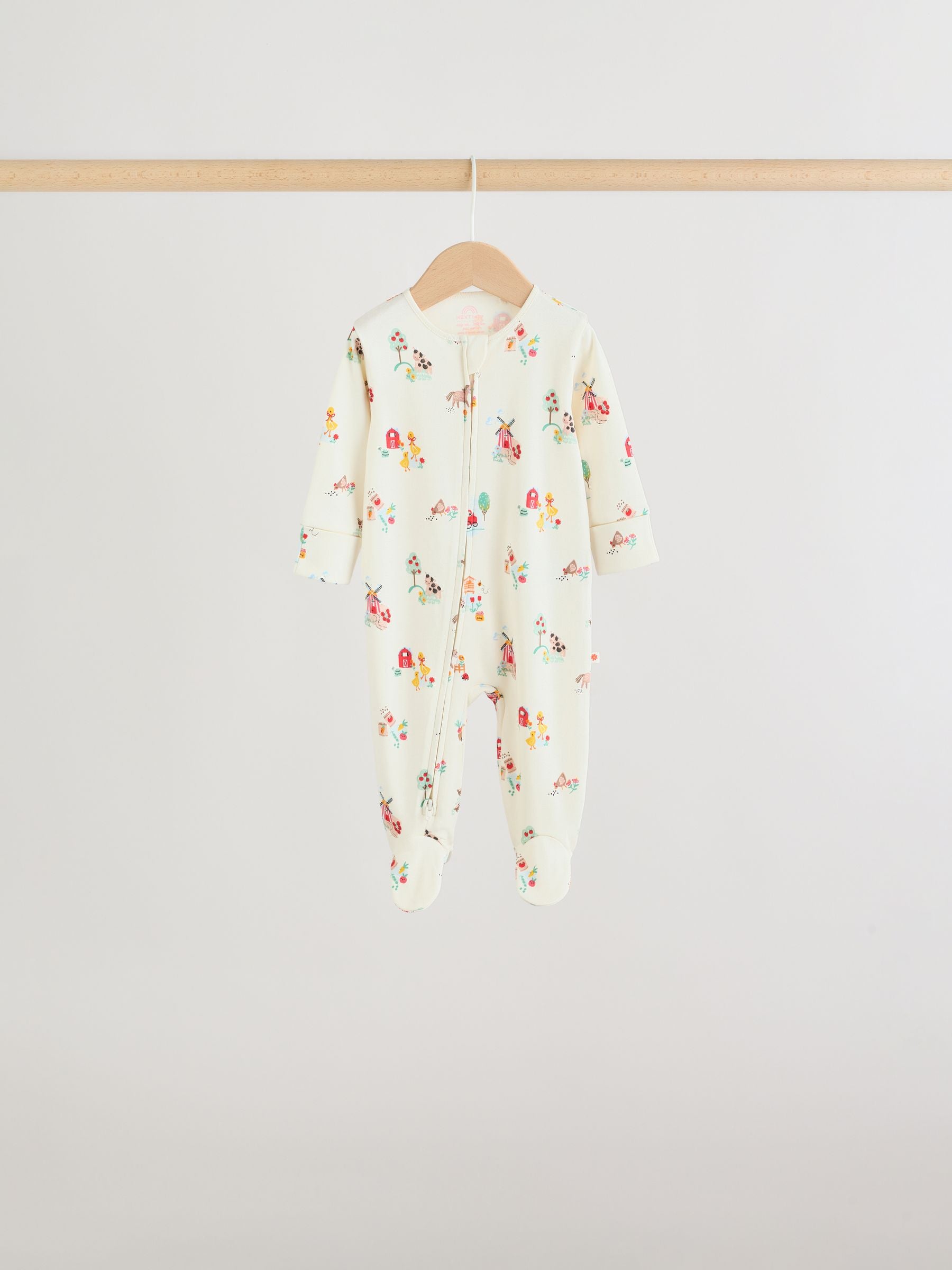Pink/Green Two Way Zip Baby Sleepsuits 5 Pack (0mths-2yrs) image 3