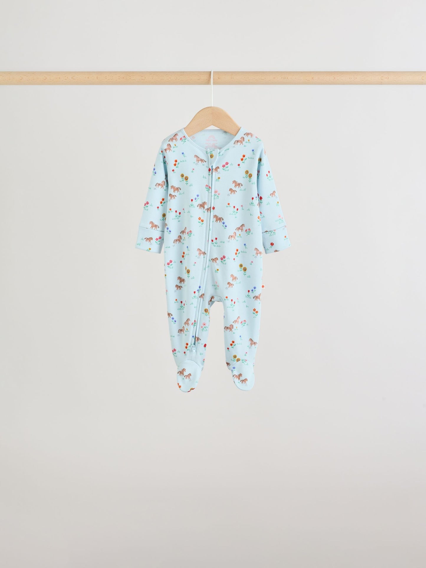 Pink/Green Two Way Zip Baby Sleepsuits 5 Pack (0mths-2yrs) image 6