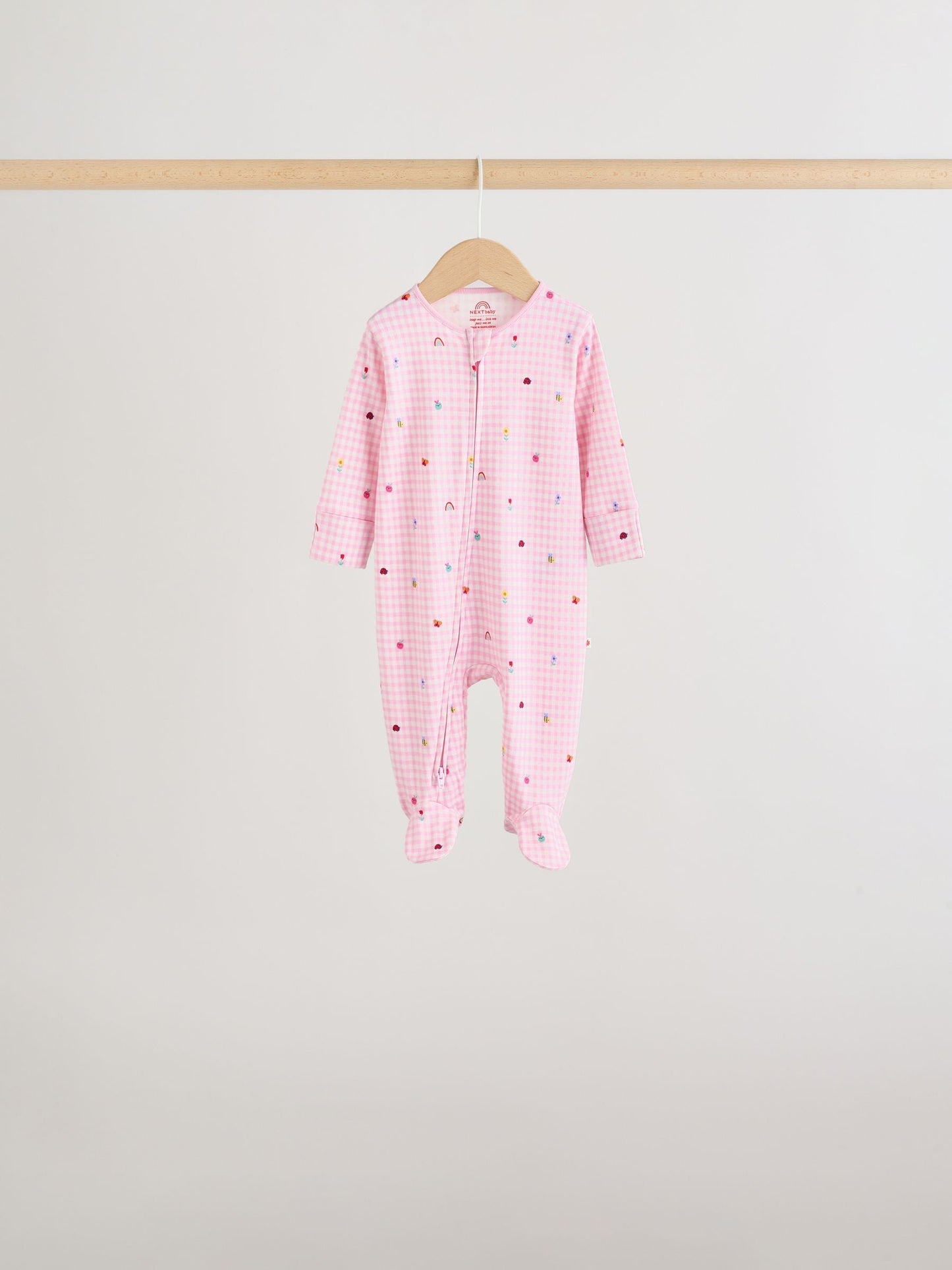 Pink/Green Two Way Zip Baby Sleepsuits 5 Pack (0mths-2yrs) image 8