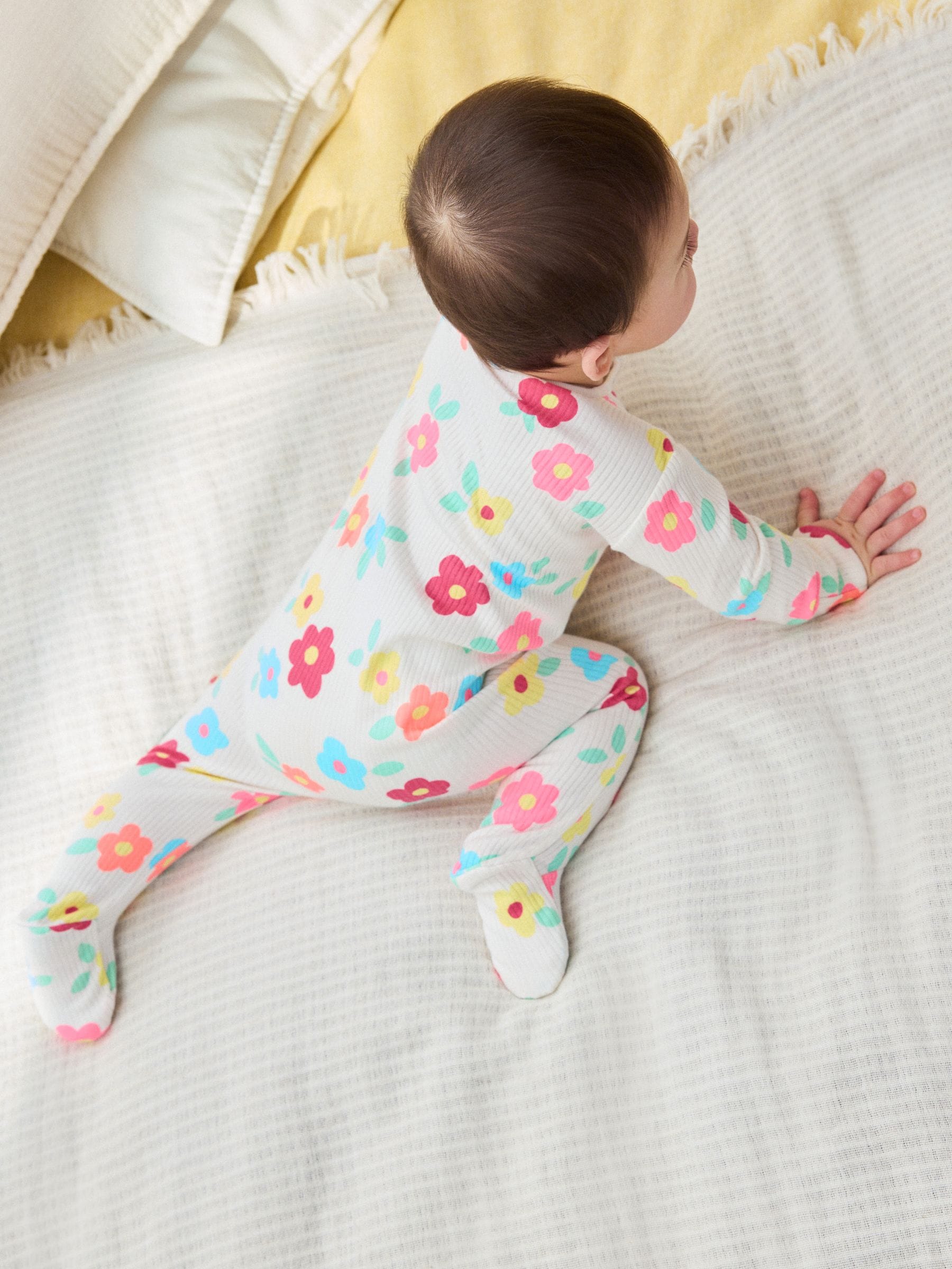 Yellow Two Way Zip Baby Sleepsuits 4 Pack (0mths-2yrs) image 3