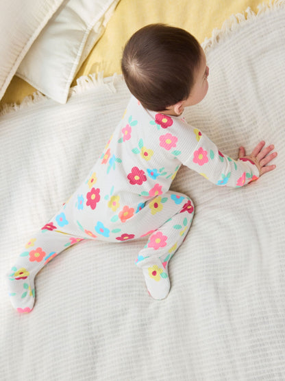 Yellow Two Way Zip Baby Sleepsuits 4 Pack (0mths-2yrs) image 3