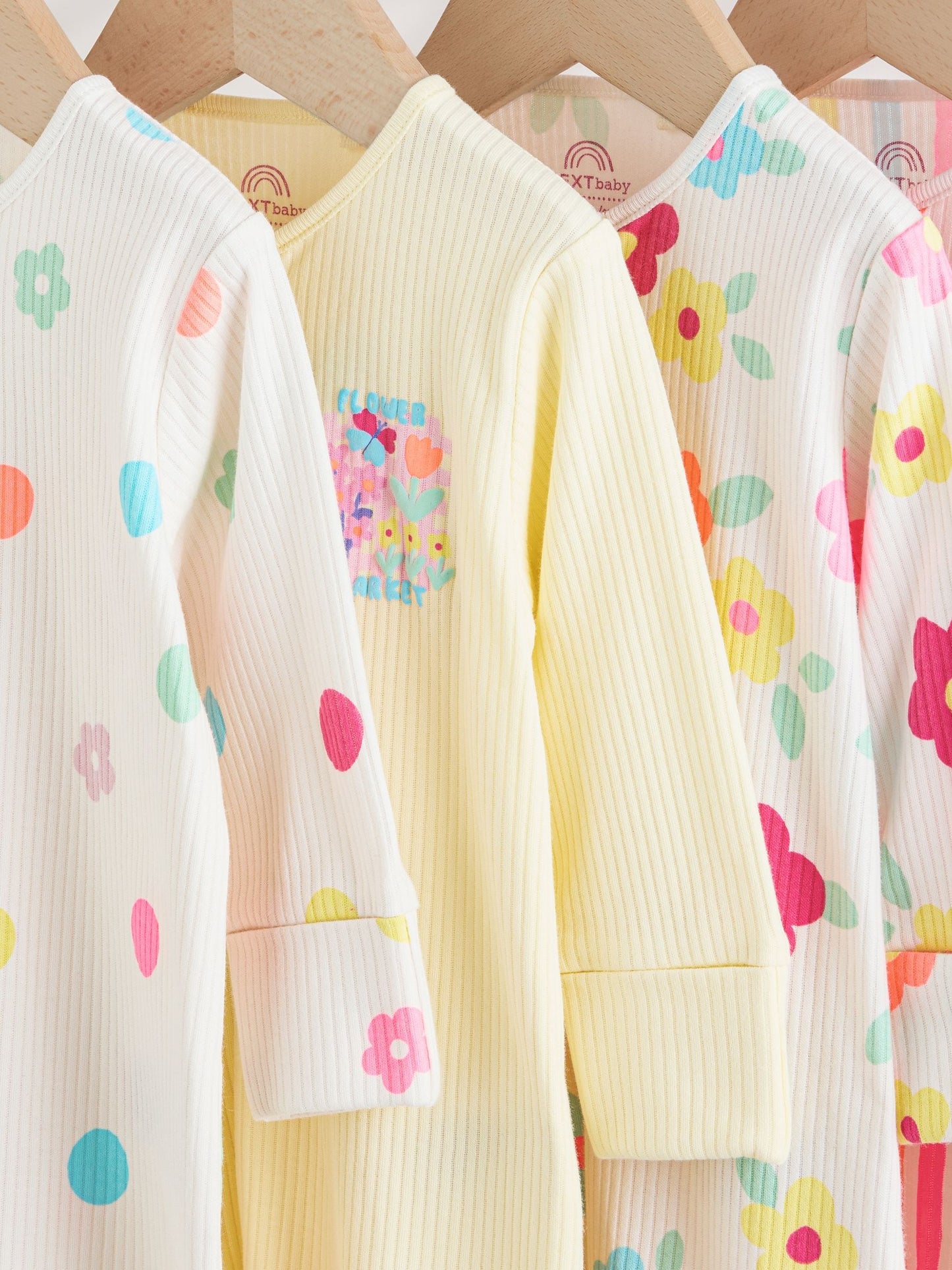 Yellow Two Way Zip Baby Sleepsuits 4 Pack (0mths-2yrs) image 6