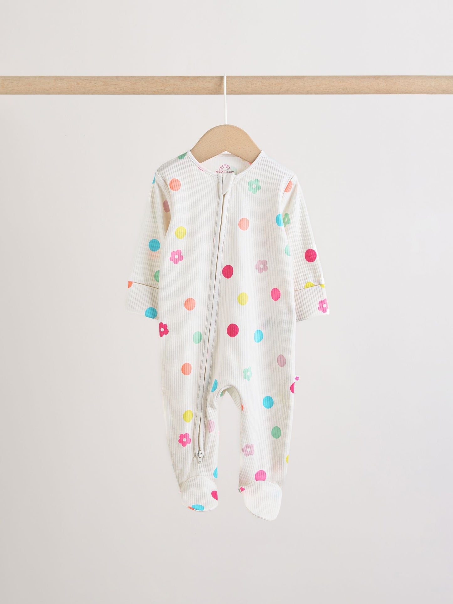 Yellow Two Way Zip Baby Sleepsuits 4 Pack (0mths-2yrs) image 3