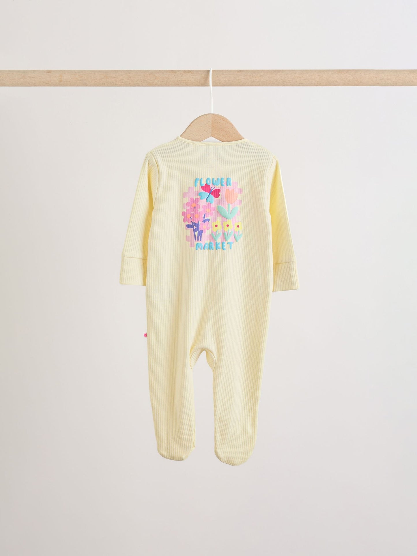 Yellow Two Way Zip Baby Sleepsuits 4 Pack (0mths-2yrs) image 4