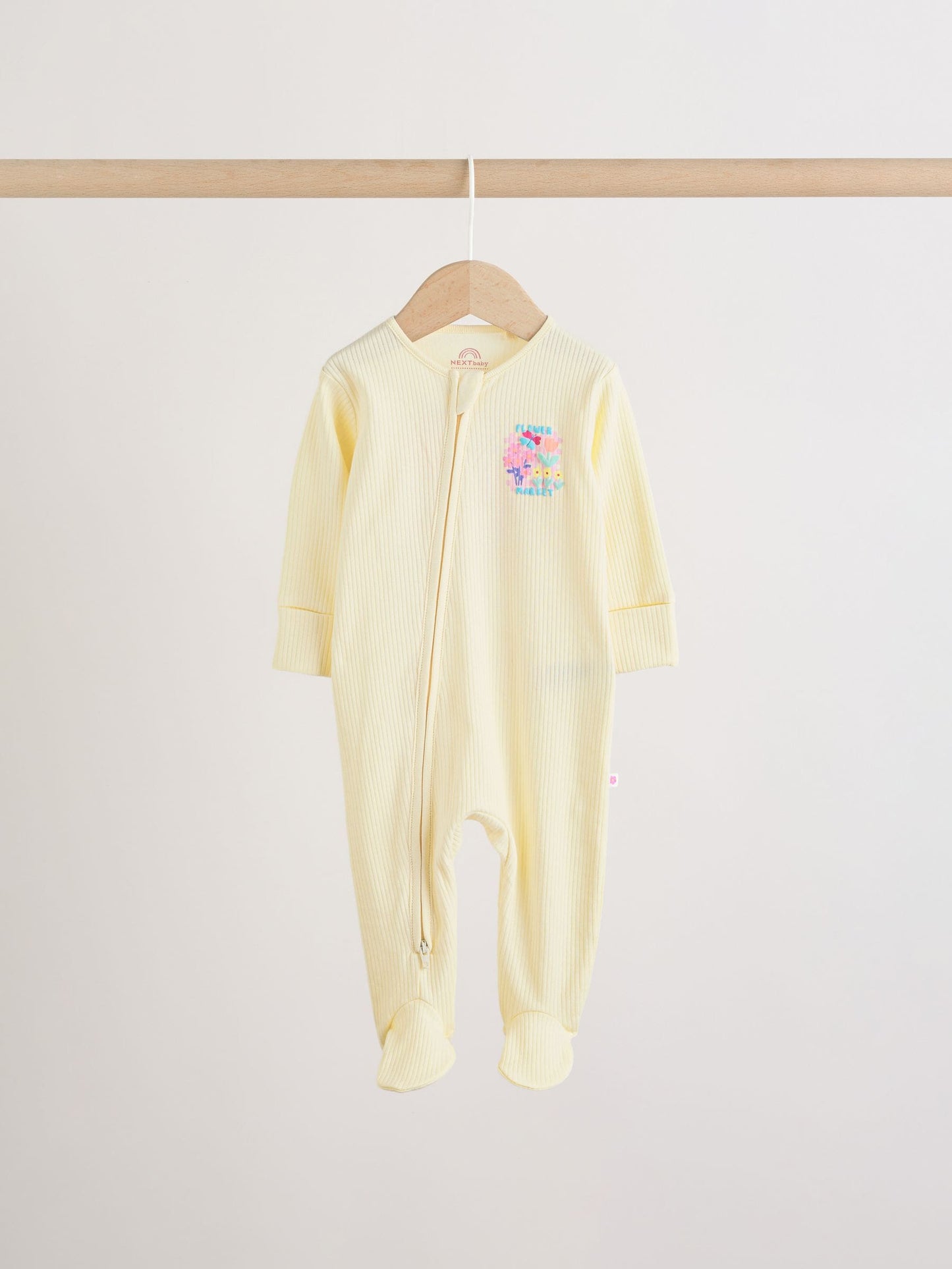 Yellow Two Way Zip Baby Sleepsuits 4 Pack (0mths-2yrs) image 5