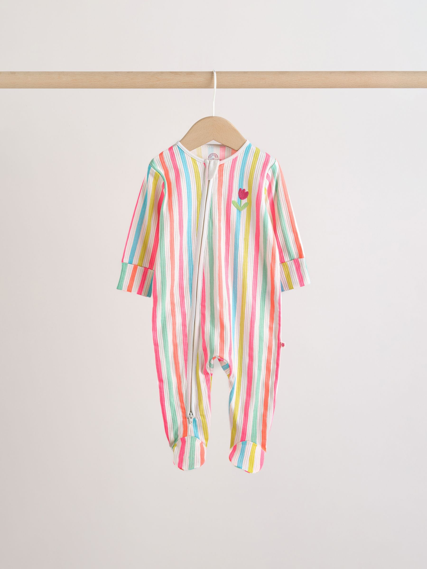 Yellow Two Way Zip Baby Sleepsuits 4 Pack (0mths-2yrs) image 7